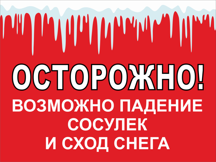 Осторожно, сосульки! Правила поведения во время схода снега и падения сосулек с крыш зданий..